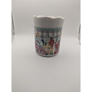 Pioneer Woman Floral Farmhouse Kitchen Decor Utensil Holder BuffaloCheck Ceramic